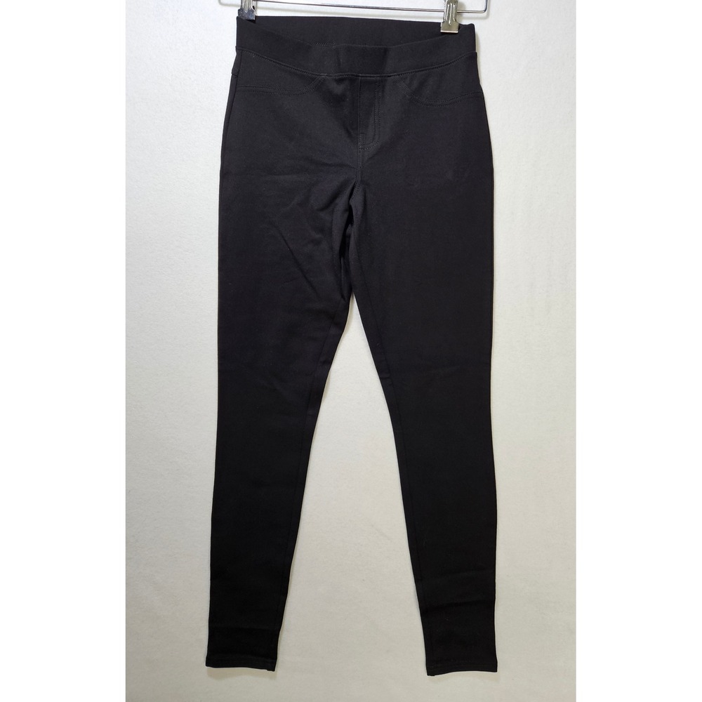HUE Ponte Women's Stretch Leggings, Black, XS, Mid-Rise, 2-Pocket, U13833, NWT